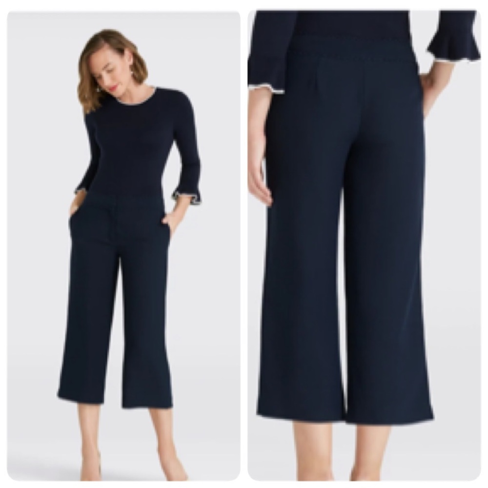 Draper James Scallop Crop Pants in Navy Size 0